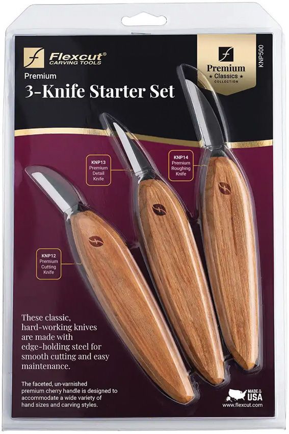 FLEXKNP500_add_01.jpg Flexcut Premium Knife Starter Set 3pc Cherry Wood Handle USA