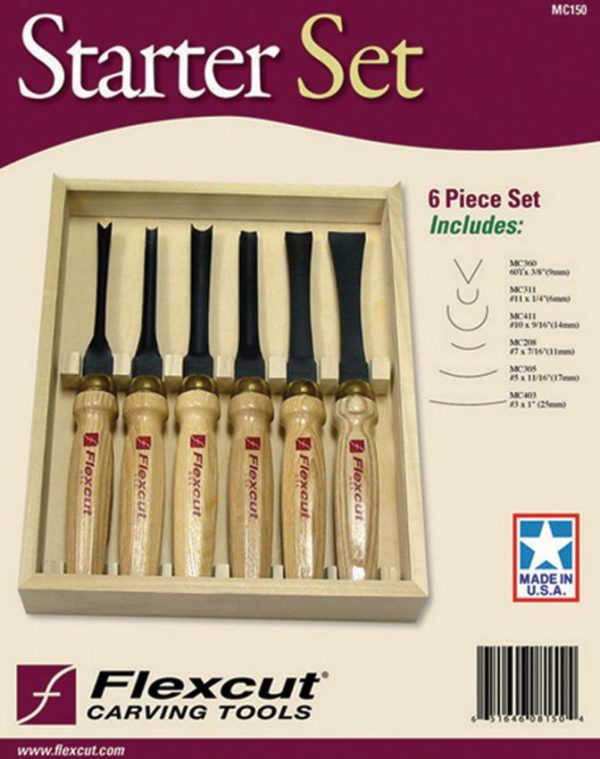 Flexcut Six Piece Mallet Starter Set High Carbon Steel Tools
