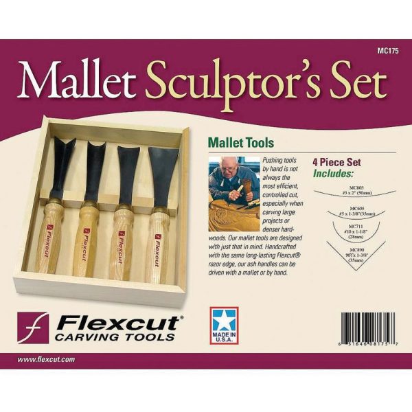FLEXMC175_add_01.jpg Flexcut Four Piece Mallet Sculptor Set Carbon Steel Wood Handle