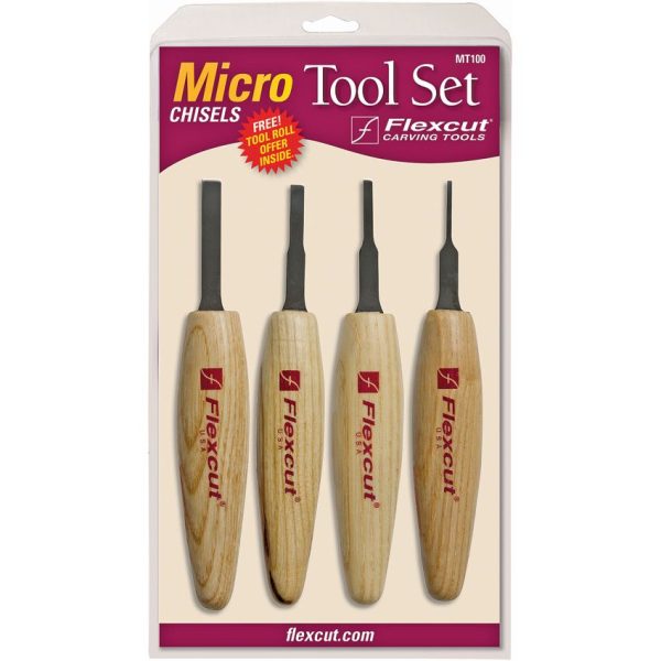 Flexcut Chisel Micro Tool Set 4-Piece Detail Work Carving