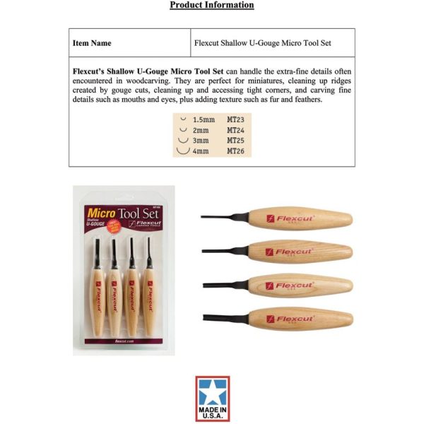 FLEXMT400_add_02.jpg Flexcut Shallow U-Gouge Micro Tool Set 4pc Carbon Steel