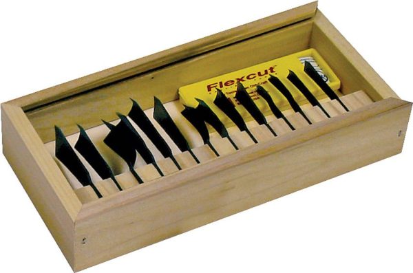 FLEXRG100.jpg Flexcut Deluxe Power Gouge 14 Piece Set Carving Tools