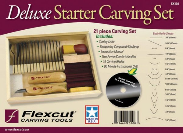 FLEXSK108_add_01.jpg Flexcut Deluxe Starter Carving Set 16 High Carbon Steel Knives