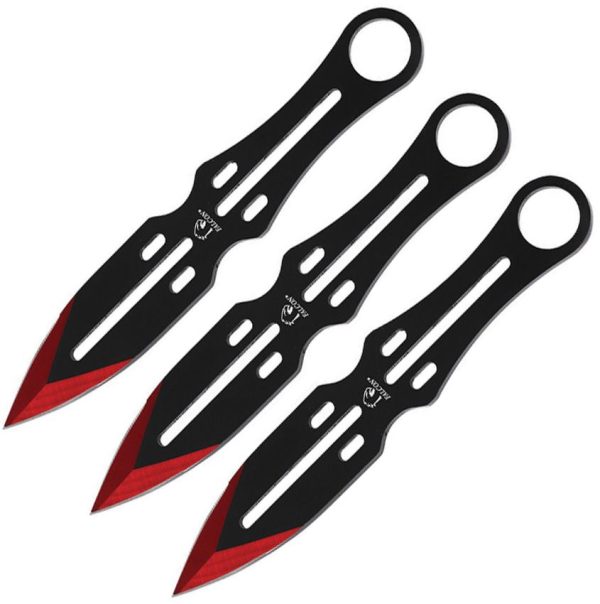 Falcon Throwing Knife Set Red - 7.5 inches One-Piece