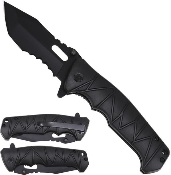 Falcon Linerlock A/O Black - 3.5 inch Tanto Blade