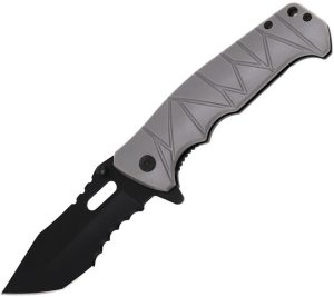 Falcon Linerlock A/O Gray - 3.5 inch Tanto Blade