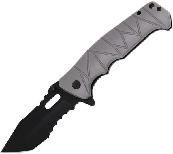 Falcon Linerlock A/O Gray - 3.5 inch Tanto Blade