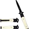 Falcon Linerlock A/O Faux Ivory - 4 inch Blade