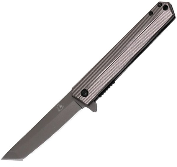 Falcon Linerlock A/O Gray - 3.75 inch Tanto