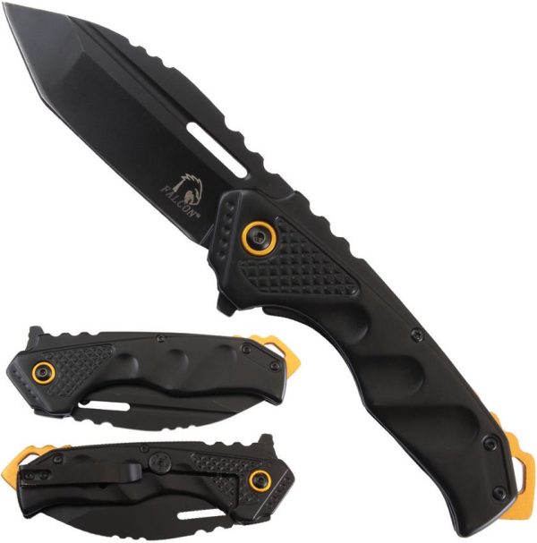 Falcon Framelock A/O Black Tanto Assisted Knife