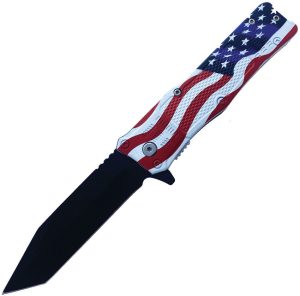 Falcon Linerlock US Flag A/O Tanto Assisted Knife
