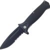 Falcon Linerlock A/O Black Serrated Assisted Knife