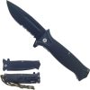 Falcon Linerlock A/O Black Serrated Assisted Knife