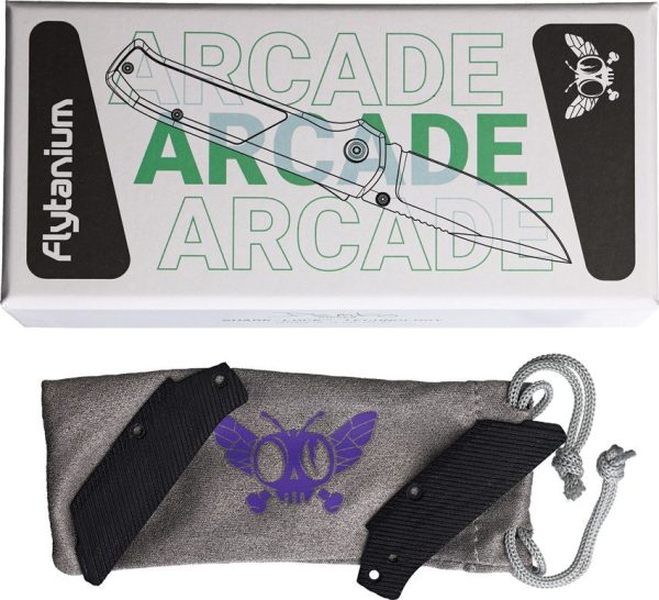 Flytanium Arcade Shark-Lock Gray Folding Knife S35VN Blade