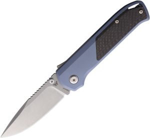 Flytanium Arcade Shark-Lock Blue CF Folding Knife S35VN