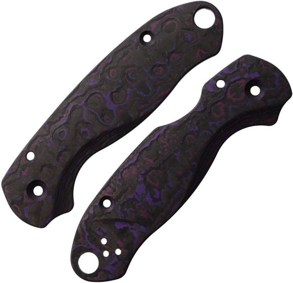 Flytanium Para 3 Lotus Scales Purple Carbon Fiber Folding Knife