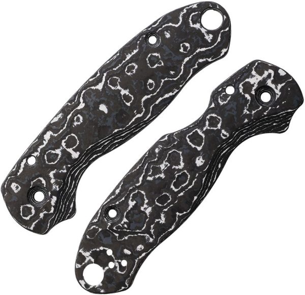 Flytanium Para 3 Lotus Scales Storm White Carbon Fiber Folding Knife