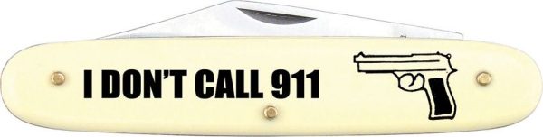 Frost Cutlery I Don't Call 911 - Yellow Handle