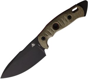 Fobos Alaris Fixed Blade CPM-3V Black PVD Green Micarta Knife