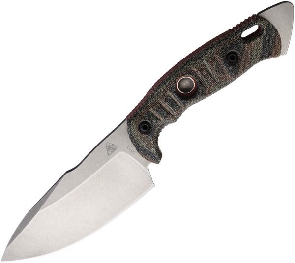 Fobos Alaris Fixed Blade Camo CPM-3V Stonewash 5" USA