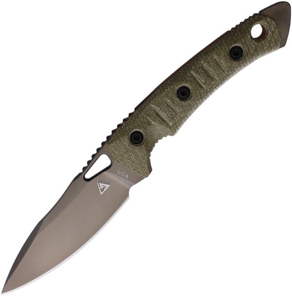 Fobos Cacula Fixed Blade CPM S35VN Gray PVD OD Green Canvas