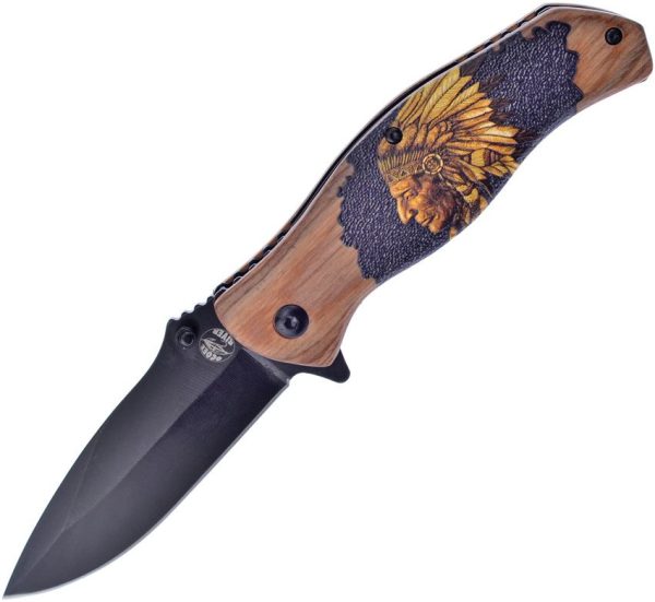 Frost Cutlery Ocoee River Native American A/O - Black