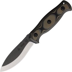 Fox Ego Fixed Blade Knife 1095HC Steel Black Tan G10