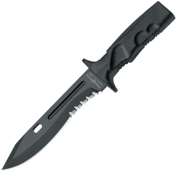 Fox Leonida Survival Knife - N690 Serrated Black