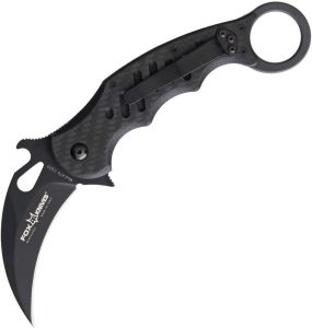 Fox Karambit Linerlock N690 Black G10 Carbon Fiber Folding Knife