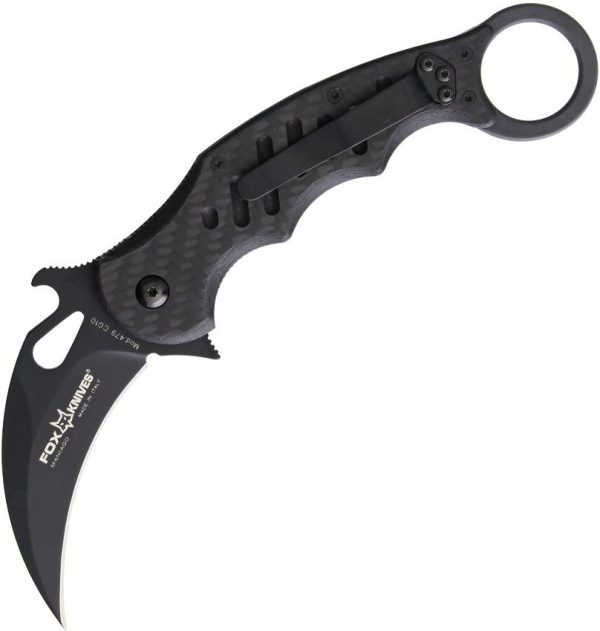 Fox Karambit Linerlock N690 Black G10 Carbon Fiber Folding Knife