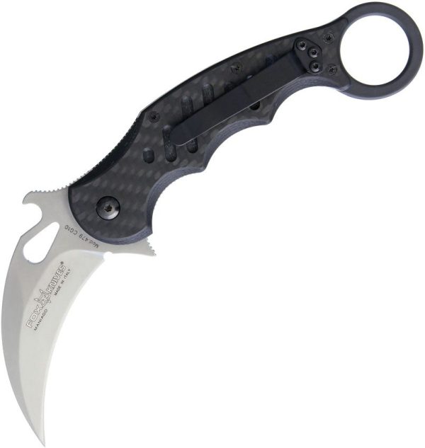 FOX479CG10SW.jpg Fox Karambit Linerlock N690 Stainless G10 Carbon Fiber Folding Knife
