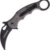 Fox Karambit Linerlock Black N690 Folding Knife Finger Ring