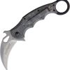 Fox Karambit Linerlock Folding Knife 3" Stonewash N690 Black