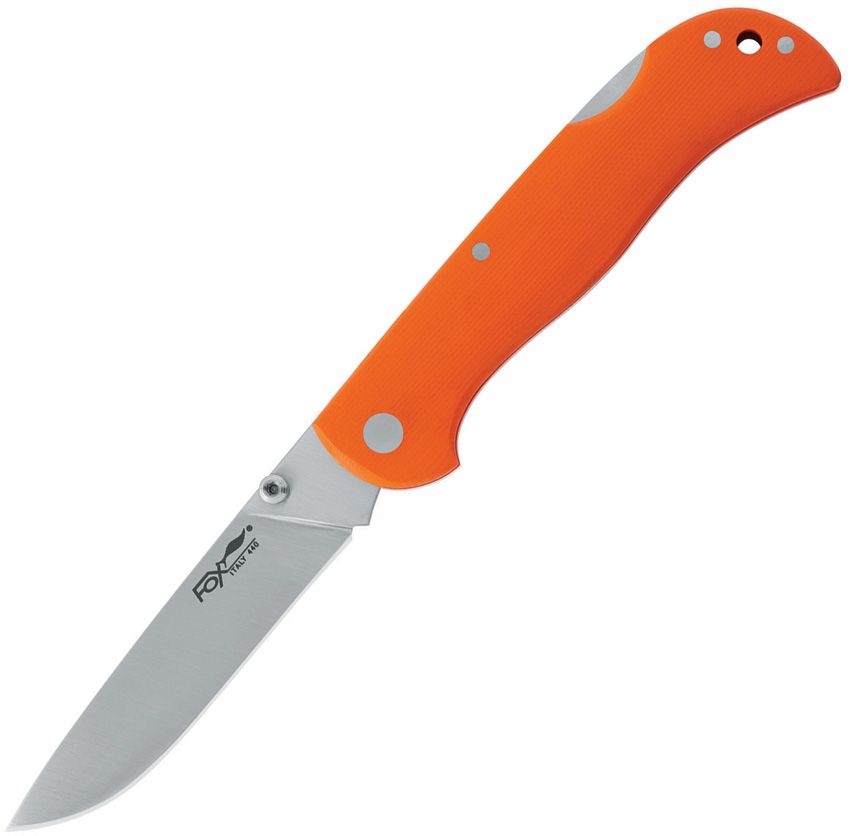 FOX 500 Lockback Folding Knife 3.25" Stainless Orange G10
