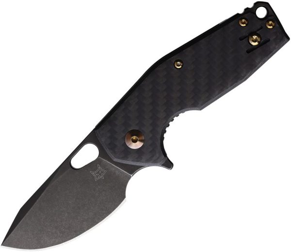FOX Folding Knife M390 Black Stonewash Carbon Fiber 2.5in