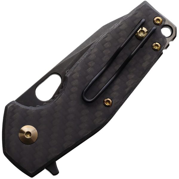 FOX Folding Knife M390 Black Stonewash Carbon Fiber 2.5in
