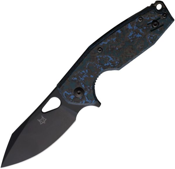 Fox Yaru Linerlock Folding Knife Blue Carbon CPM S90V 3"