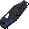 Fox Yaru Linerlock Folding Knife Blue Carbon CPM S90V 3"