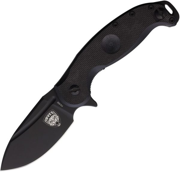 Fox Irves Linerlock Black N690 Folding Knife 3.25in Blade