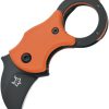 FOX535OB.jpg FOX Mini-Ka Linerlock Orange 420SS Folding Knife 4"