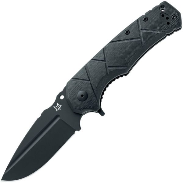 Fox URO Linerlock Black G10 Folding Knife 3.5" Niolox