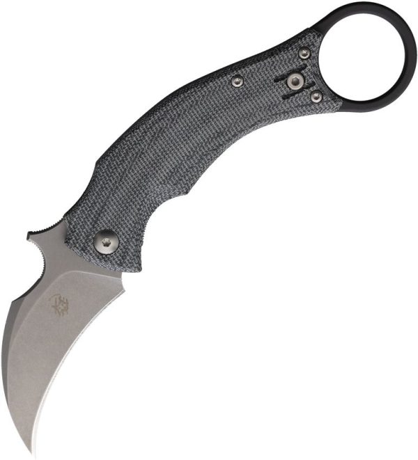 Fox Bastinelli BlackBird Karambit N690 Folding Knife Black Micarta