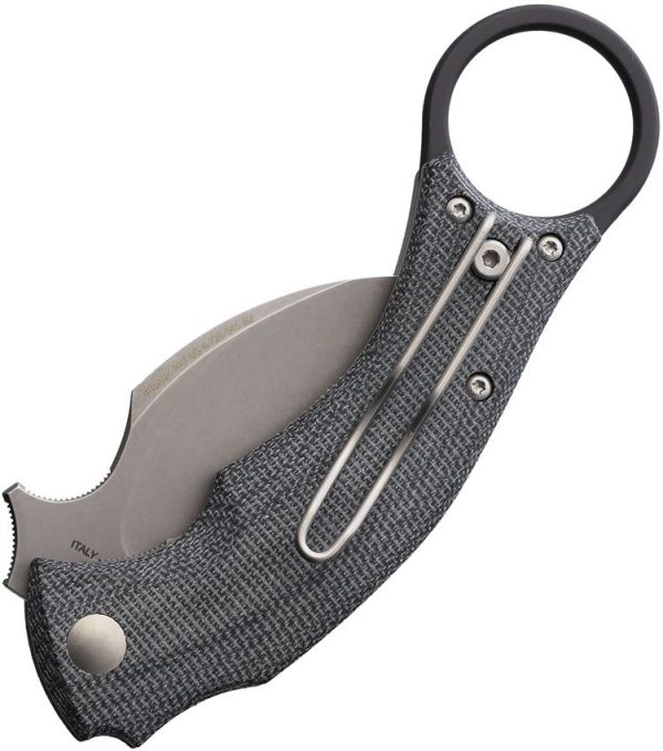 Fox Bastinelli BlackBird Karambit N690 Folding Knife Black Micarta