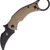 Fox Bastinelli BlackBird Karambit Folding Knife N690 Steel Tan