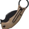 Fox Bastinelli BlackBird Karambit Folding Knife N690 Steel Tan