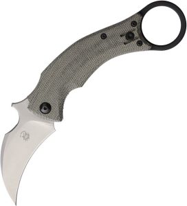 Fox Bastinelli BlackBird Karambit N690 Green Micarta Folding Knife