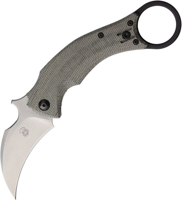Fox Bastinelli BlackBird Karambit N690 Green Micarta Folding Knife