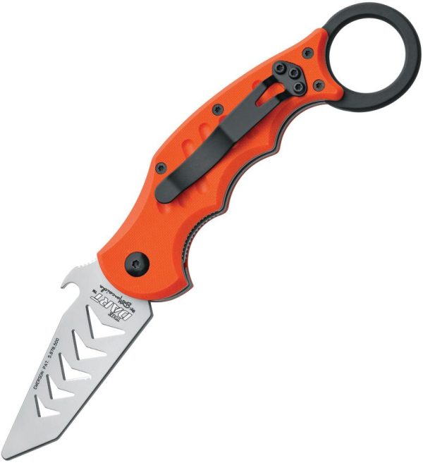 Fox Dart Karambit Trainer Orange G10 Folding Knife 420C