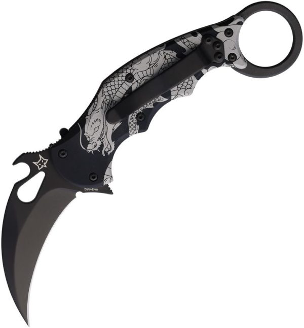 FOX Karambit Linerlock Dragon Black N690 Folding Knife