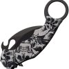 FOX Karambit Linerlock Skull Black N690 Folding Knife